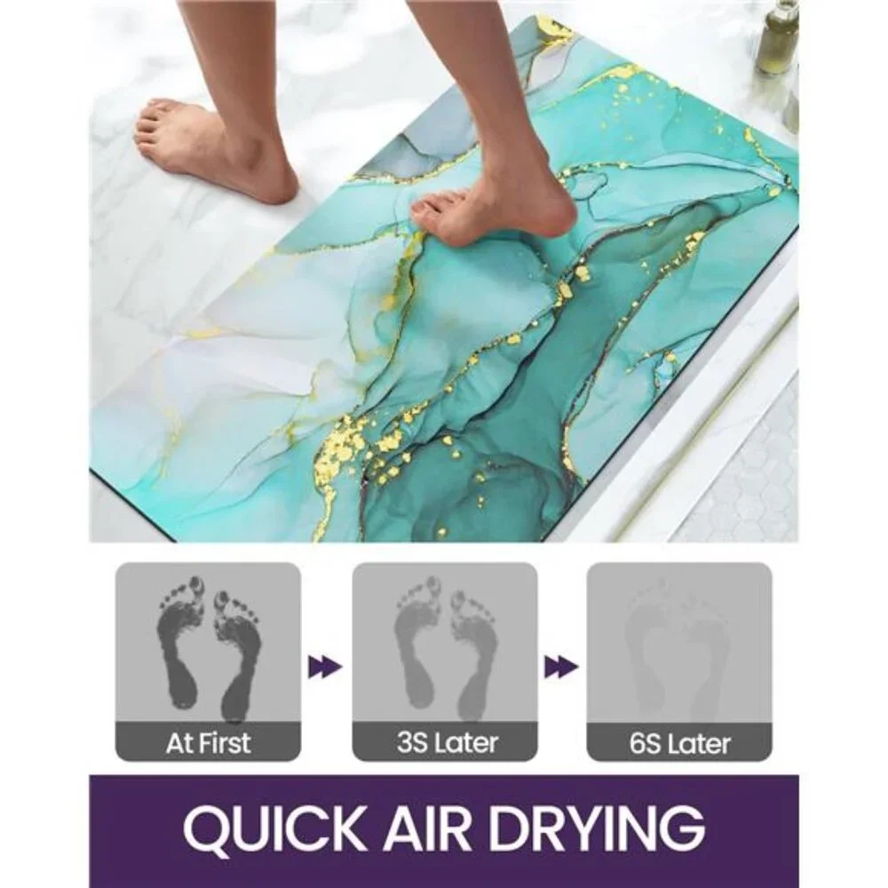 Bath Mat Rugs Bathroom Floor Mat Super Absorbent Ultra Thin Low Profile Non Slip